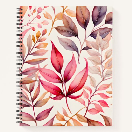 Farbenfrohe botanische Kunst-Spirale Notizblock (Vorderseite)
