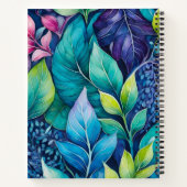 Farbenfrohe botanische Kunst-Spirale Notizblock (Rückseite)