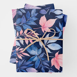 Farbenfrohe Botanische Kunstbekleidung Geschenkpapier Set