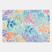 Farbenfrohe Botanische Kunstbekleidung Geschenkpapier Set (Vorderseite)