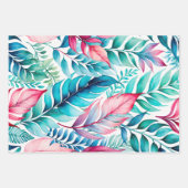 Farbenfrohe Botanische Kunstbekleidung Geschenkpapier Set (Vorderseite)