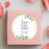 Farbenfrohe Botanische Leaf-Hochzeit rettet das Da Runder Aufkleber