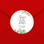 Farbenfrohe Botanische Leaf-Hochzeit rettet das Da Runder Aufkleber