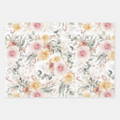 Farbenfrohe botanische Wasserfarbenmuster Geschenkpapier Set (Vorderseite 3)