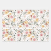 Farbenfrohe botanische Wasserfarbenmuster Geschenkpapier Set (Vorderseite 2)