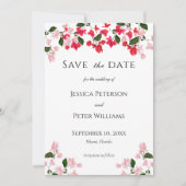 Farbenfrohe Bougainvillea Save the Date Karte (Vorderseite)