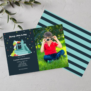 Farbenfrohe Bounce Geburtstagsparty Foto Einladung