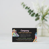 Farbenfrohe Bouncy House Party Visitenkarte (Stehend Vorderseite)