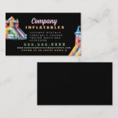 Farbenfrohe Bouncy House Party Visitenkarte (Vorne/Hinten)