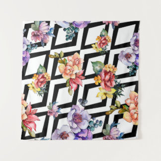 Farbenfrohe Bouquet-Blume. Floral botanisch Wandteppich