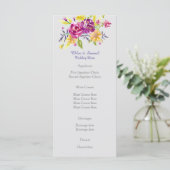 Farbenfrohe Bouquet-Hochzeitsmenü Menükarte (Stehend Vorderseite)