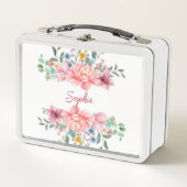 farbenfrohe Bouquet Metall Brotdose (Vorderseite)