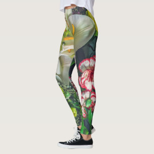 Farbenfrohe Bouquet mit Lilie Leggings