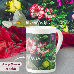 Farbenfrohe Bouquet mit Lilie Porzellantasse