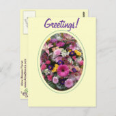 farbenfrohe Bouquet Postkarte (Vorne/Hinten)