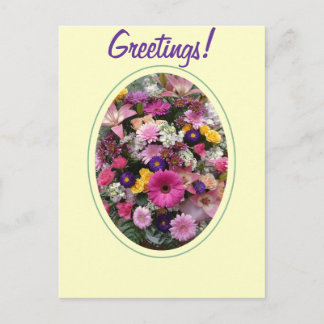 farbenfrohe Bouquet Postkarte
