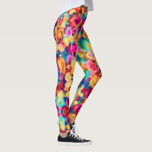 Farbenfrohe Bouquet Rose Leggings