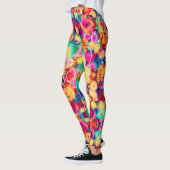 Farbenfrohe Bouquet Rose Leggings (Links)