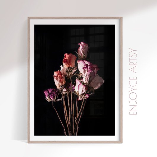 Farbenfrohe Bouquet Rose noch lebendige Mauer Kuns Poster