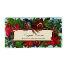 Farbenfrohe Bouquet Vintage-Blumenlabel