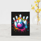 Farbenfrohe Bowling Art Karte (Gelbe Blume)