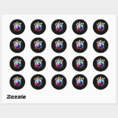 Farbenfrohe Bowling Art Runder Aufkleber (Blatt)