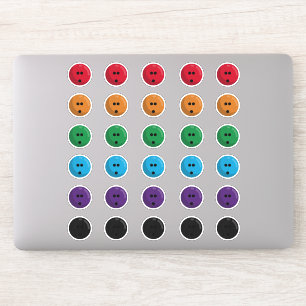 Farbenfrohe Bowling Balls-Aufkleber Aufkleber