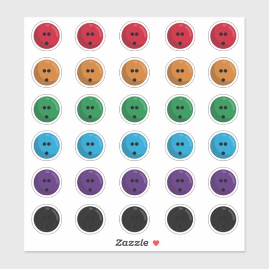 Farbenfrohe Bowling Balls-Aufkleber Aufkleber (Blatt)