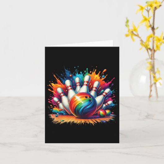 Farbenfrohe Bowling Game Day Bowling Lover Niedlic Karte (Gelbe Blume)