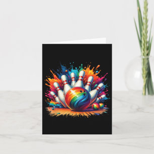 Farbenfrohe Bowling Game Day Bowling Lover Niedlic Karte