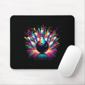 Farbenfrohe Bowling Game Day Bowling Niedlich Vibr Mousepad (Mit Mouse)
