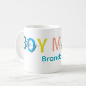 Farbenfrohe Boy Mama-Tasse Kaffeetasse (Vorderseite Links)