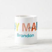 Farbenfrohe Boy Mama-Tasse Kaffeetasse (Mittel)