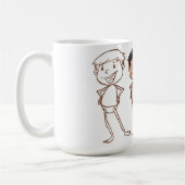 Farbenfrohe Boy Sketches Kaffee Tasse (Links)