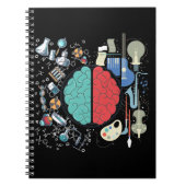 Farbenfrohe Brain Science Music Kunst Notizblock (Vorderseite)