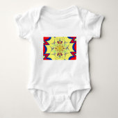 Farbenfrohe braune Damaskus Design Art Print Baby Strampler (Vorderseite)