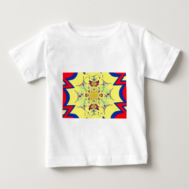 Farbenfrohe braune Damaskus Design Art Print Baby T-shirt (Vorderseite)