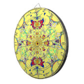 Farbenfrohe braune Damaskus Design Art Print Dartscheibe (Vorderseite rechts)