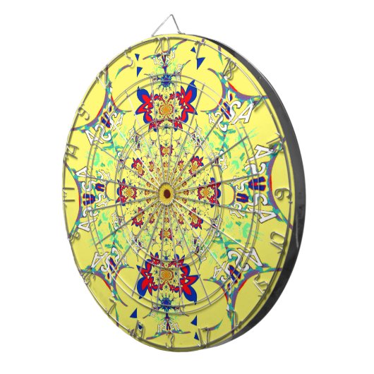 Farbenfrohe braune Damaskus Design Art Print Dartscheibe (Vorderseite rechts)