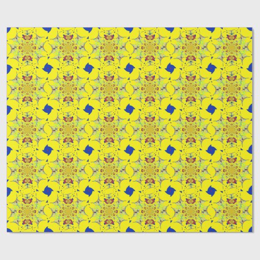 Farbenfrohe braune Damaskus Design Art Print Geschenkpapier (Flach)