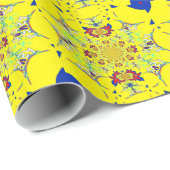 Farbenfrohe braune Damaskus Design Art Print Geschenkpapier (Rolleneckpunkt)