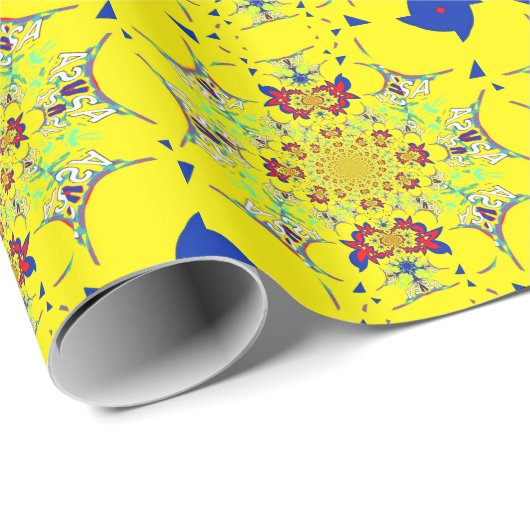 Farbenfrohe braune Damaskus Design Art Print Geschenkpapier (Rolleneckpunkt)