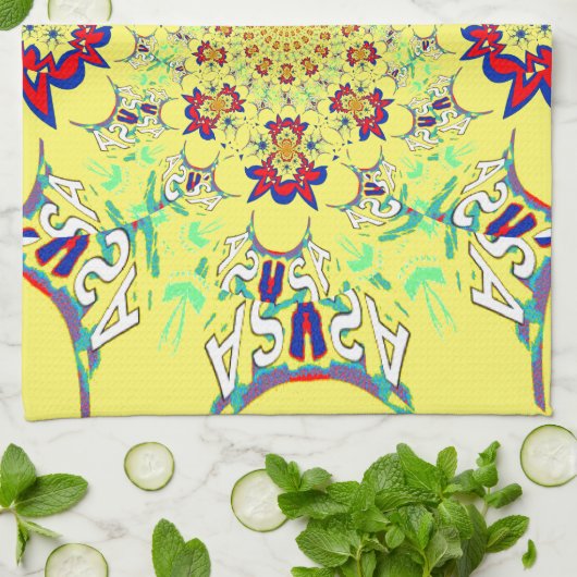 Farbenfrohe braune Damaskus Design Art Print Handtuch (Gefaltet)