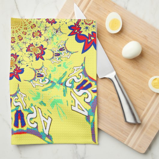 Farbenfrohe braune Damaskus Design Art Print Handtuch (Viertel Falte)