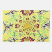 Farbenfrohe braune Damaskus Design Art Print Handtuch (Horizontal)