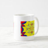 Farbenfrohe braune Damaskus Design Art Print Kaffeetasse (VorderseiteRechts)