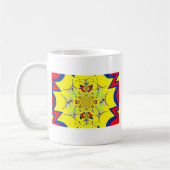 Farbenfrohe braune Damaskus Design Art Print Kaffeetasse (Links)