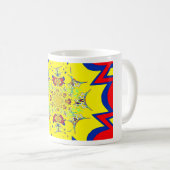 Farbenfrohe braune Damaskus Design Art Print Kaffeetasse (VorderseiteRechts)
