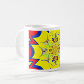 Farbenfrohe braune Damaskus Design Art Print Kaffeetasse (Vorderseite Links)