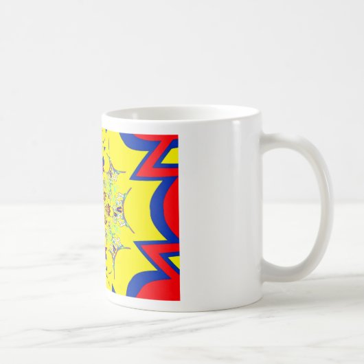 Farbenfrohe braune Damaskus Design Art Print Kaffeetasse (Rechts)